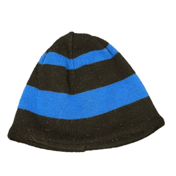 Tek Gear Black and Blue Striped Winter Beanie One Size - Picture 1 of 3